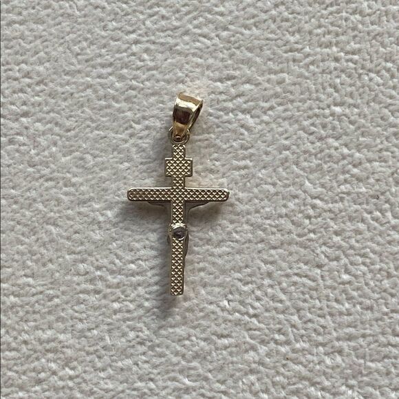 Crucifix of christ cross 14k real solid gold CHARM - Picture 6 of 9
